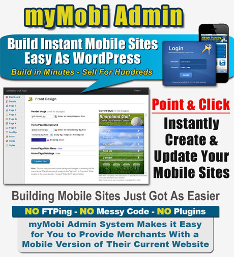 Build mobile websites with myMobi software.